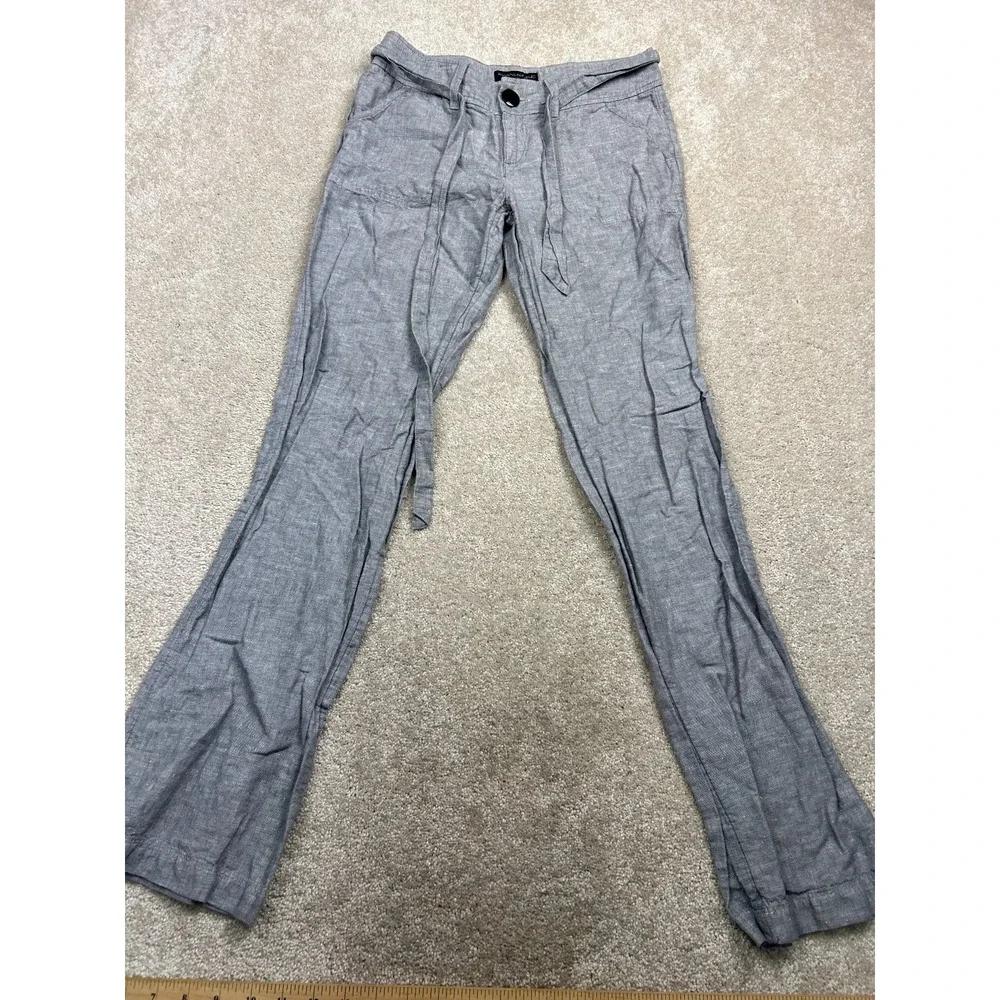 BANANA REPUBLIC Pants Women's Gray Size 4 Linen Blend Drawstring Pockets